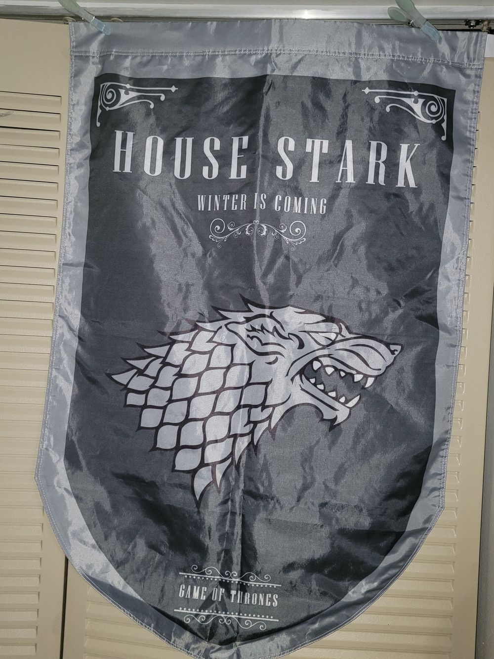 House Stark Banner - Grey & Black ‘Winter Is Coming’